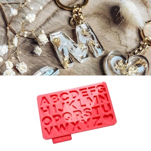 Alphabet Silicone Mold for Resin |  2.5 cm/1&quot; | Resin Letter Mold | Initial Keychain Mold | Letters Silicone Mold