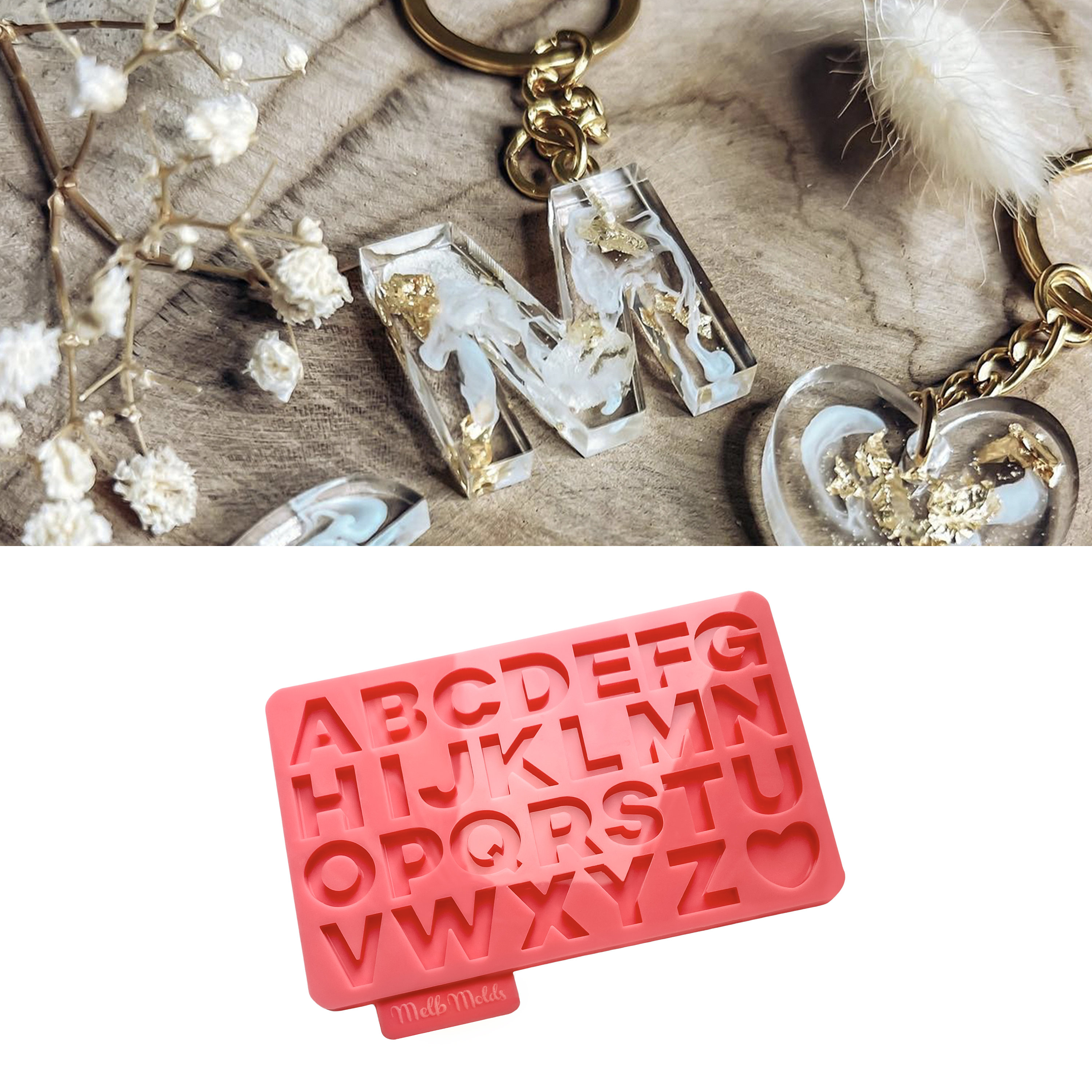 QEEYON Stampi Silicone Per Lettere E Numeri - 4 Pezzi Stampi Per Fondente, Cioccolato, Gesso, Torte, Biscotti - Vassoio Per Decorare