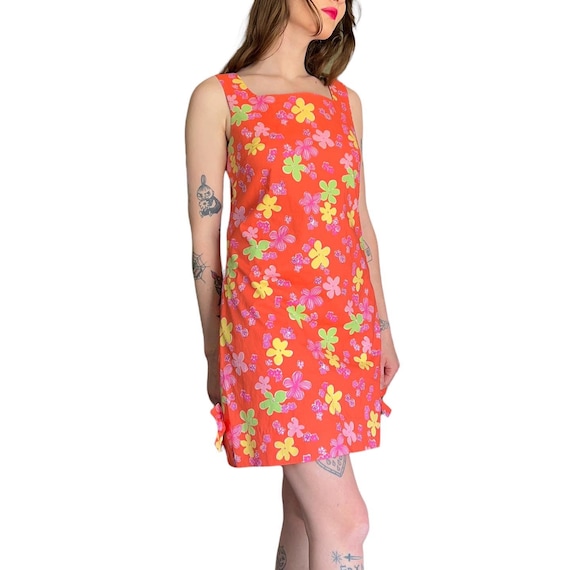 Vtg 90’s Fun Flowers Dress Adult M - image 2