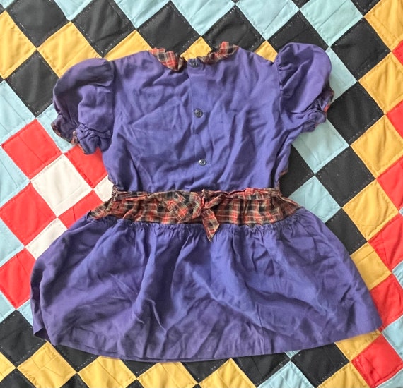 Vintage 50’s/60’s Plaid Dress Puff Sleeves 4T/5 - image 4