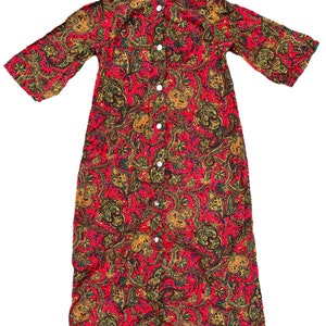 Vtg 60s Paisley Dress Adult M/S image 7