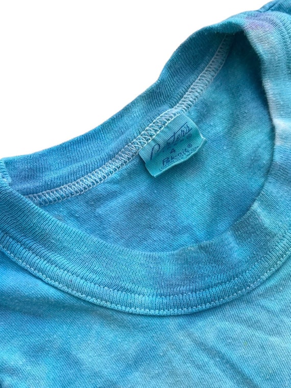 Vtg 50s Kids 18M Blue Tie Dye Tshirt - image 2