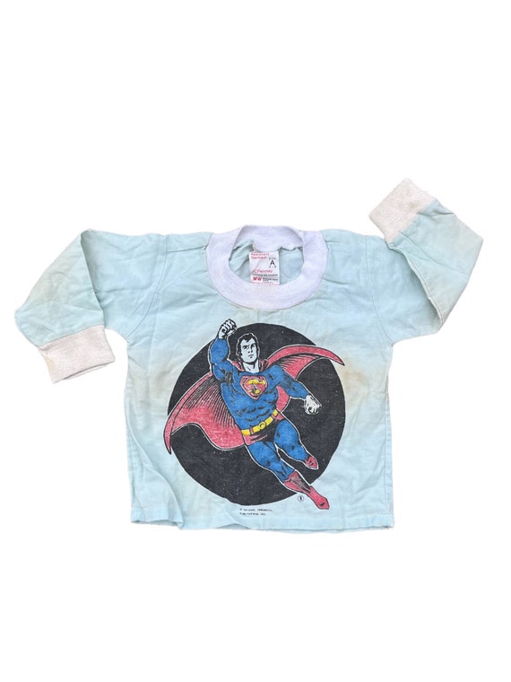 18/24M Vtg 60’s/70’s Super Man Long Sleeve Shirt - image 1