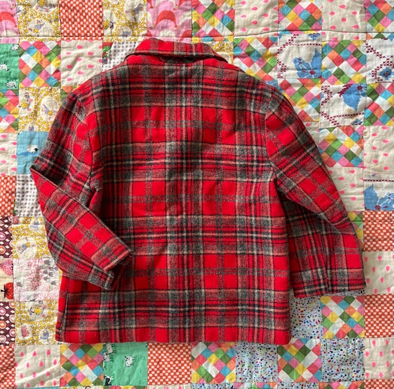 Vintage 50’s Red Plaid Blazer Jacket Kids 12/18M - image 3