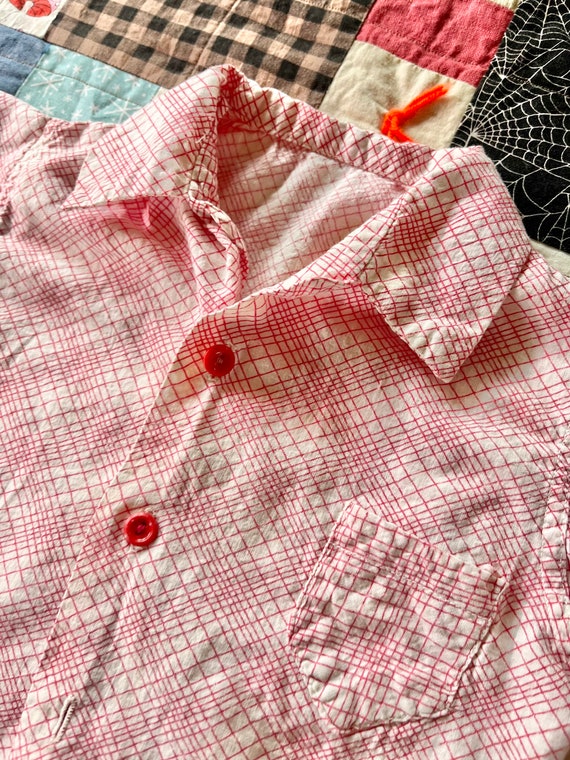 Vintage 40’s Cotton Button Down Shirt Kids 18M 12M - image 5