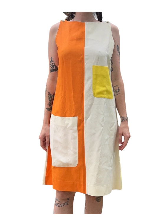 Vintage 60’s Mod Color Block Dress Adult Small - image 2