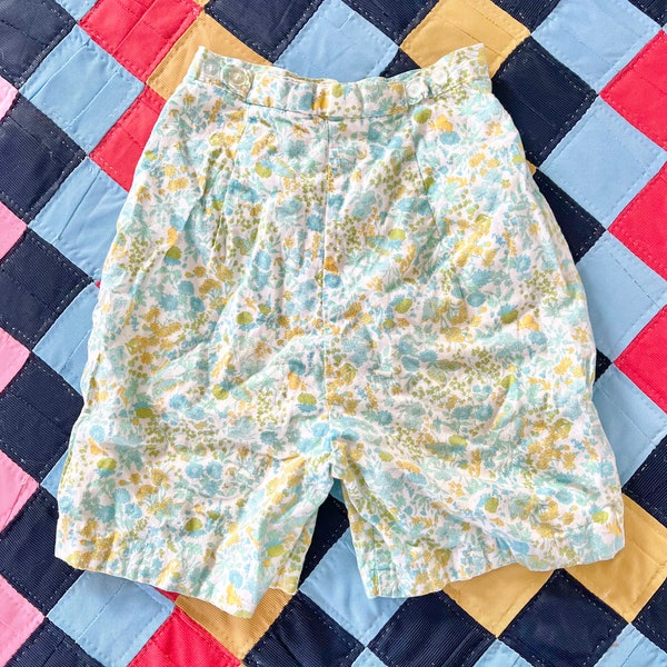 Vintage 60’s High Waist Floral Shorts Handmade Kids size 7