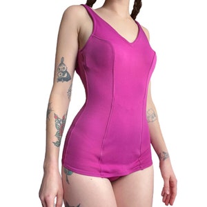 Vtg 60s Jantzen Hot Magenta One Piece Adult S image 1