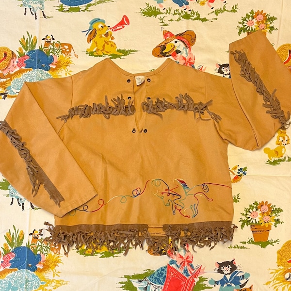 Kids 5 Vintage 60’s Cowboy Fringe Shirt Costume