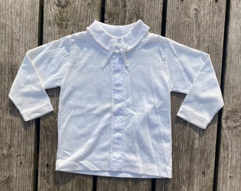 vintage années 80s Chemise habillée blanche Enfants 3T