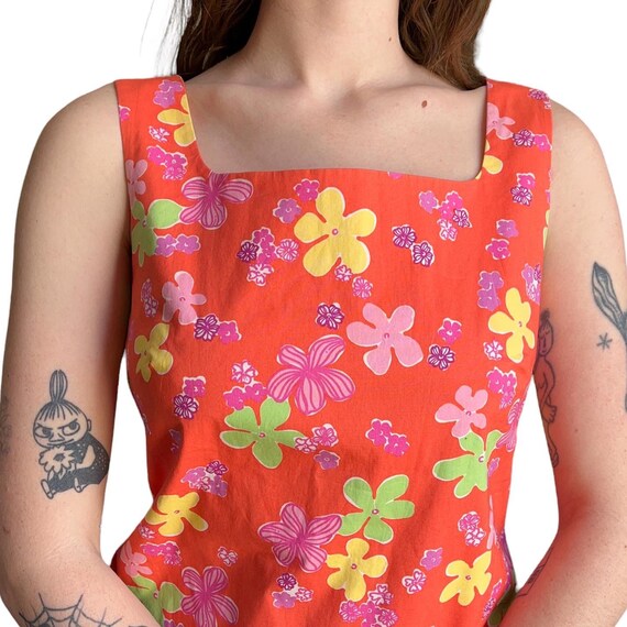 Vtg 90’s Fun Flowers Dress Adult M - image 5