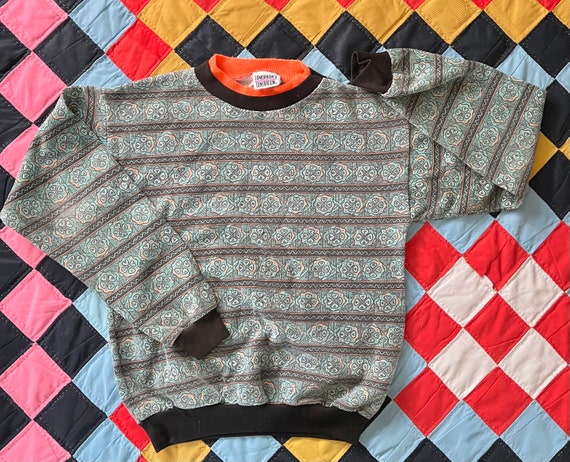 Vintage 80’s/90s Geometric neon Sweatshirt Adult … - image 3