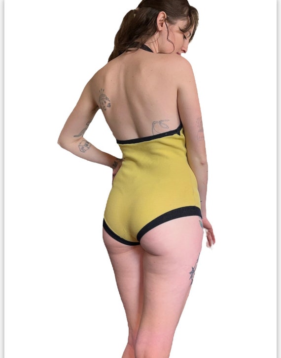 Vtg 60’s One Piece Yellow Swimsuit - image 3