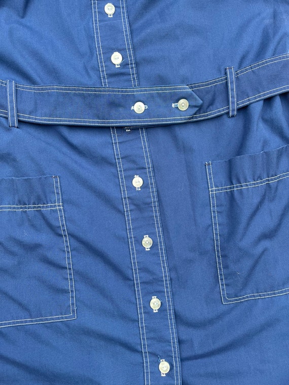 Vintage 60’s/70’s Navy Blue Button Down Dress Adu… - image 7