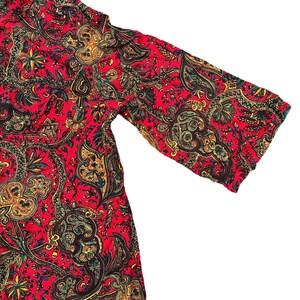 Vtg 60s Paisley Dress Adult M/S image 9