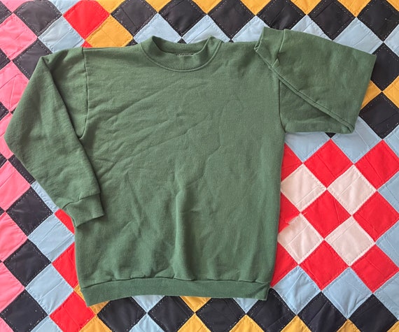 Vintage 80’s Green Sweatshirt Kids Xl or Adult Xs - image 1