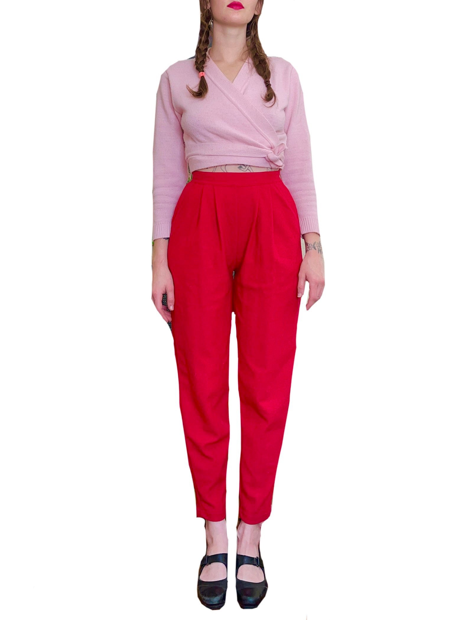 Vintage 90s Tricot Express Red Pants Xs/s - Etsy Canada