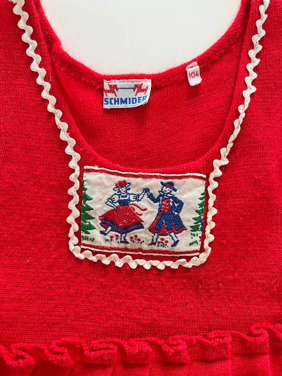 Vtg 60’s Folk Ribbon Dress Kids 5/6 - image 4