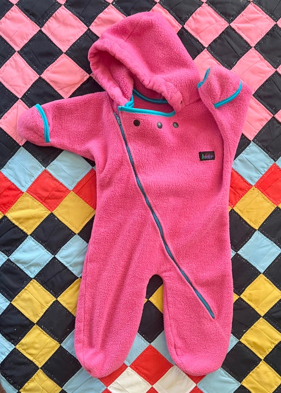Vintage 90s Fleece Pink Bunting Suit 6M Etsy Canada