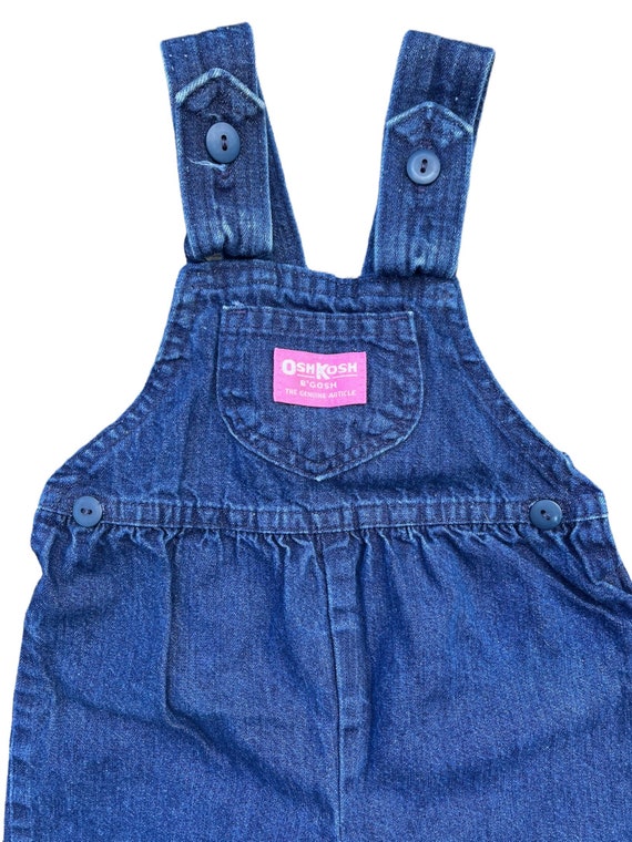 Vtg 80’s/90’s Oshkosh Denim Overalls Kids 18M - image 2