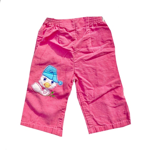 Vintage 70s Toddler Pants w bird motif 18m - image 1