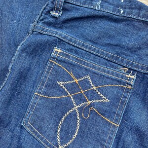 34 W vtg 70s/80s Dark Wash Denim Jeans Touché image 6