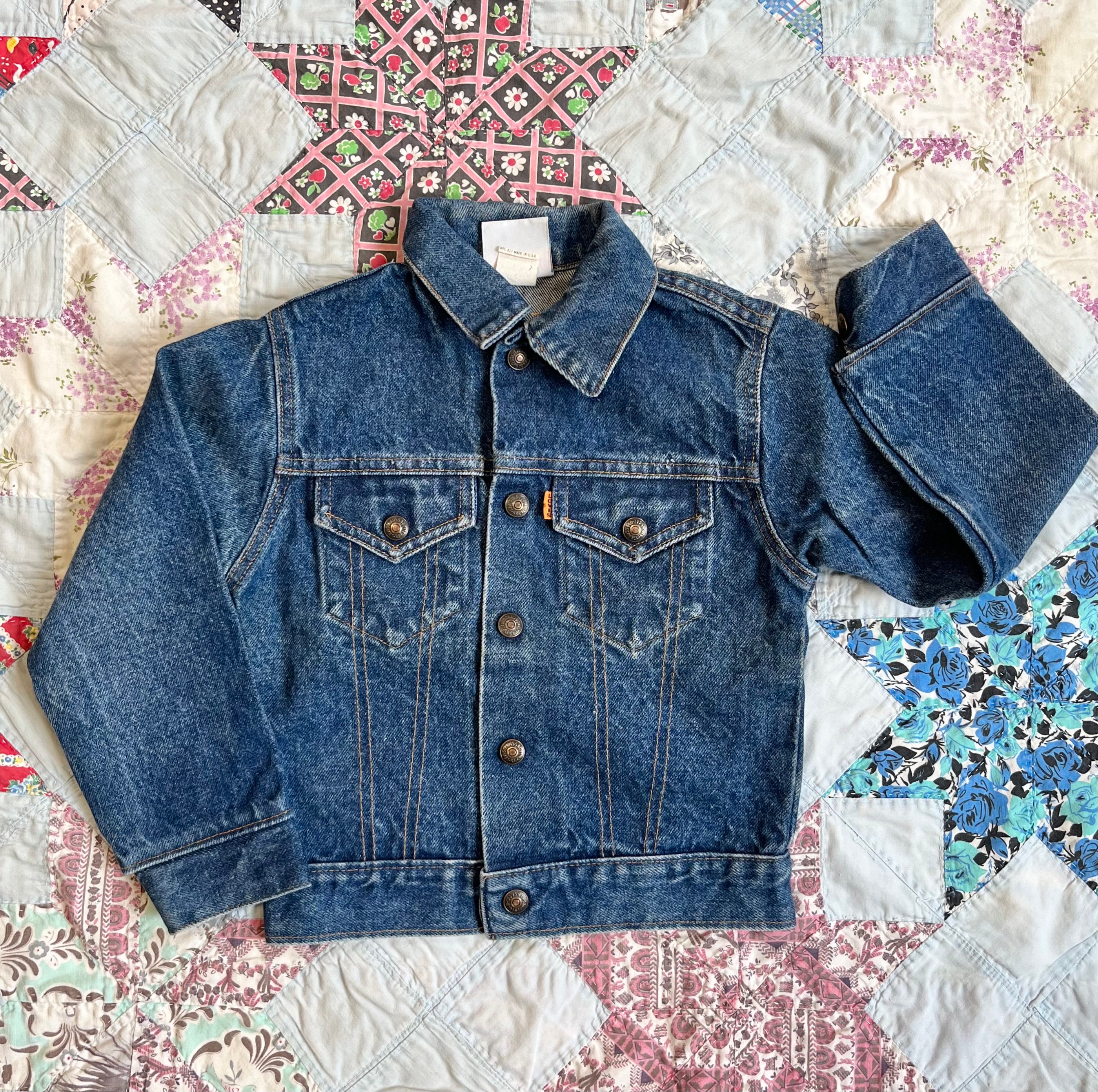 Vintage 70s Levis Dark Denim Jean Jacket Kids 6/7 - Etsy Canada