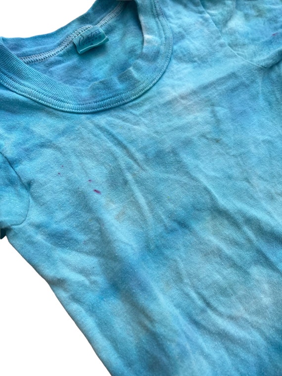 Vtg 50s Kids 18M Blue Tie Dye Tshirt - image 5