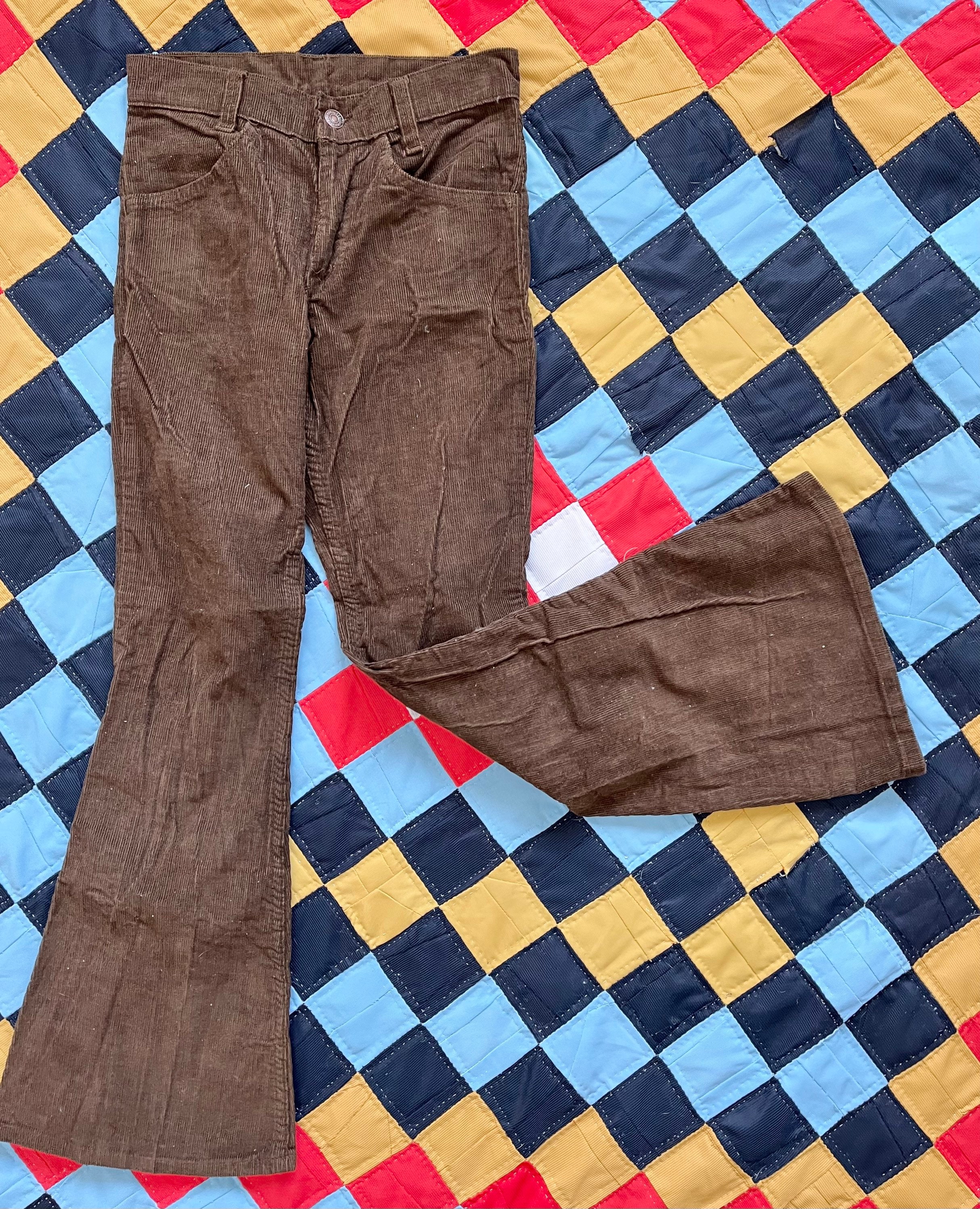 Vintage 70’s Levis Brown Corduroy Bell Bottoms Kids 7/8
