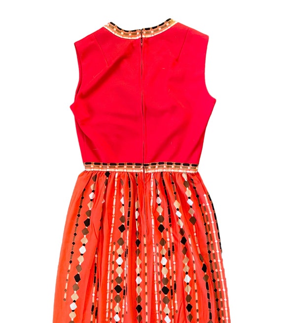 Vintage 70’s/60s Orange Mod Dress Adult Small - image 4