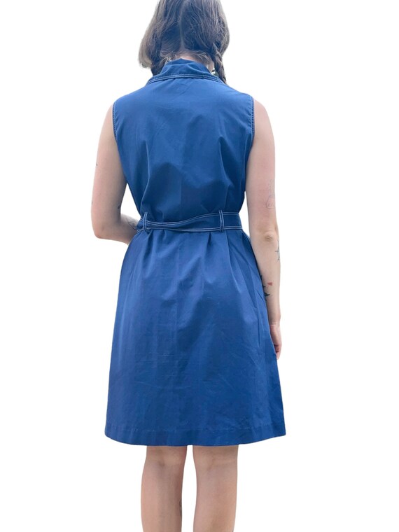 Vintage 60’s/70’s Navy Blue Button Down Dress Adu… - image 3