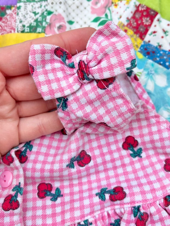 18M Vintage 90’s Cherry Fruit Gingham Top or Dress - image 3