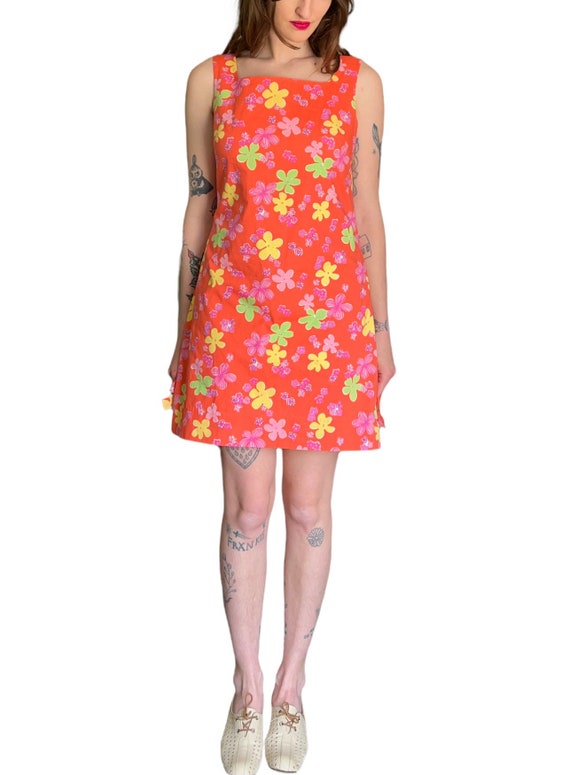 Vtg 90’s Fun Flowers Dress Adult M - image 3