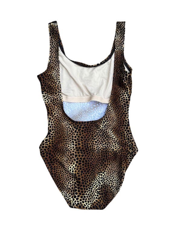 Xs Vtg 80’s/90’s Leopard One Piece Swimsuit Catal… - image 6