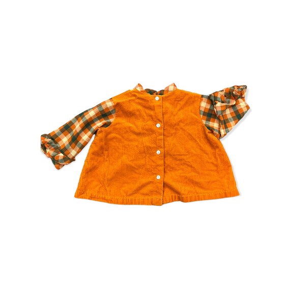 Vintage Wash Corded Pullover in Redish Orange