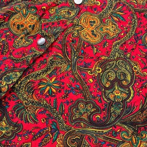 Vtg 60s Paisley Dress Adult M/S image 5