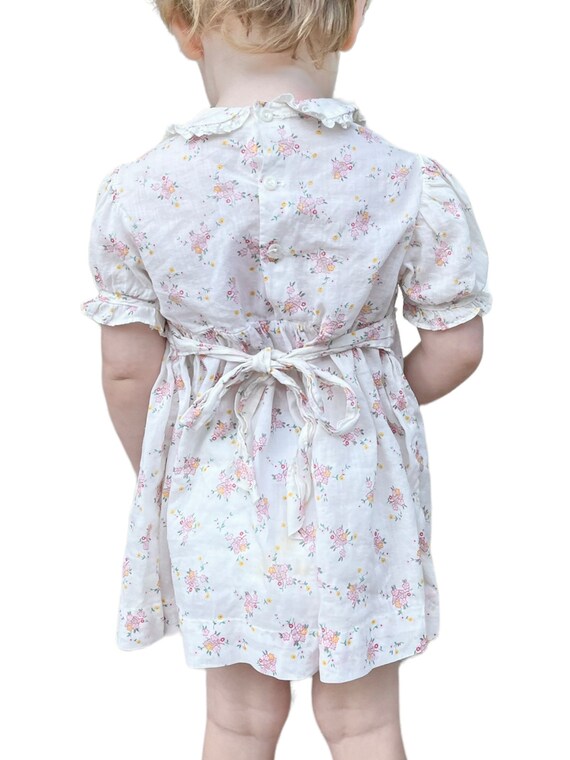 2T Vintage 30’s/40’s Floral Cotton Dress Puff Sle… - image 5