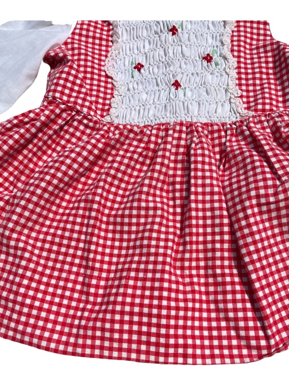 Vtg 60's Red Gingham Flower Dress Kids 18M - Etsy Canada