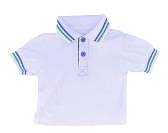 Vtg 90er Weiß Polo Kinder 6M