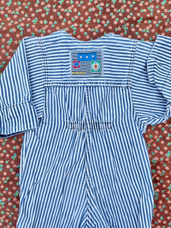 Vintage 80s Levis Pinstripe Coveralls Kids 2T 80s… - image 2