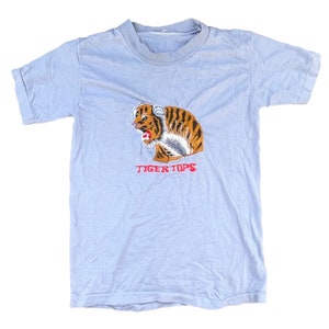 Vtg 80’s Embroidered Tiger Tshirt Kids 5