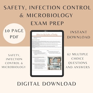 Esthetician State Board Study Guide eBook | Safety, Infection Control & Microbiology | Exam Prep Digital Download