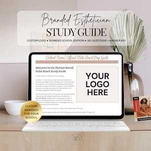 Branded Esthetician State Board Exam Prep: Custom Beauty School Study Guide (PDF + Google Docs)