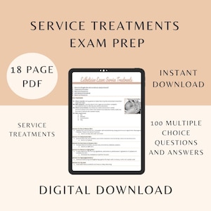 Esthetician State Board Exam Study Guide | Digital Download | Service Treatments for Estheticians | eBook