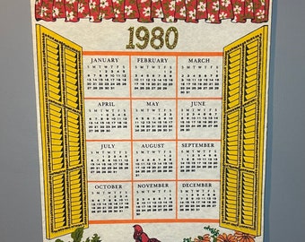 Vintage 1980 Felt and Sequence Calendar - Etsy