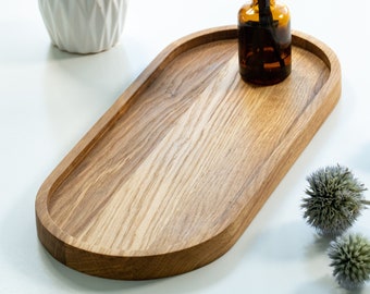 Big Oval  - wooden  Tray - Decoration - natural Decor - Housewarming Gift - Home Products - Colorful Organizer