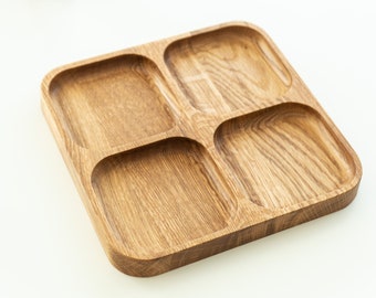 Hartholz Eiche Serviertablett Für Snacks Viereckiges Holztablett Catchall Organizer Geschenk Büro Schreibtisch Zubehör