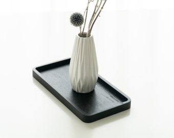 Handmade Black Oak Tray: Modern Valet Tray (7x3.5 inch)