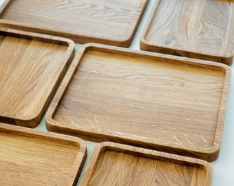 Oak wood Tray, 18 x 22cm Wooden serving Tray Wood Ottoman Tray. Serving tray Oak wood Breakfast tray.