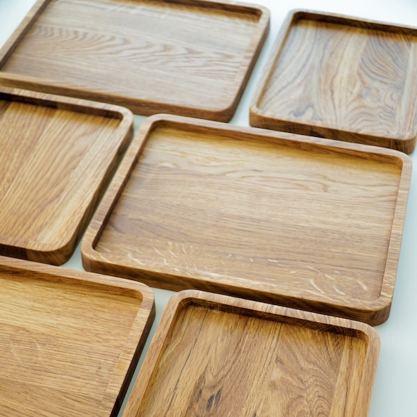 Oak wood Tray, 18 x 22cm Wooden serving Tray Wood Ottoman Tray. Serving tray Oak wood Breakfast tray.